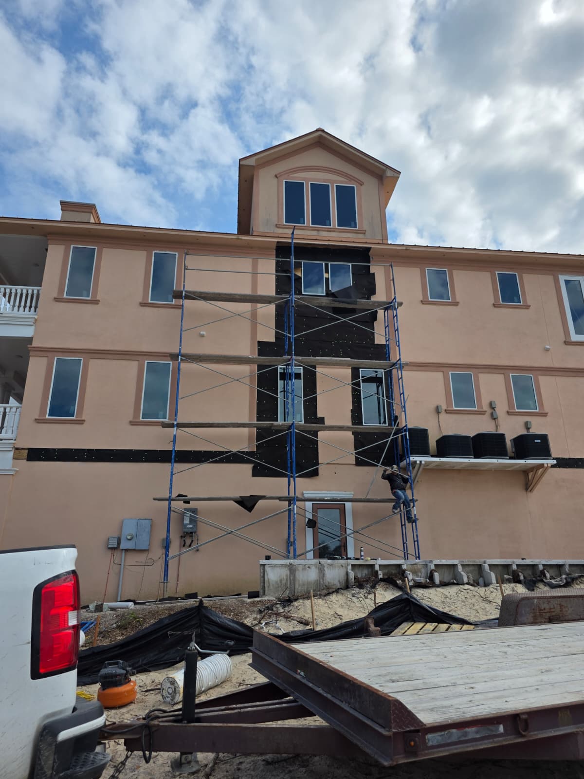 Commercial beachfront stucco repair