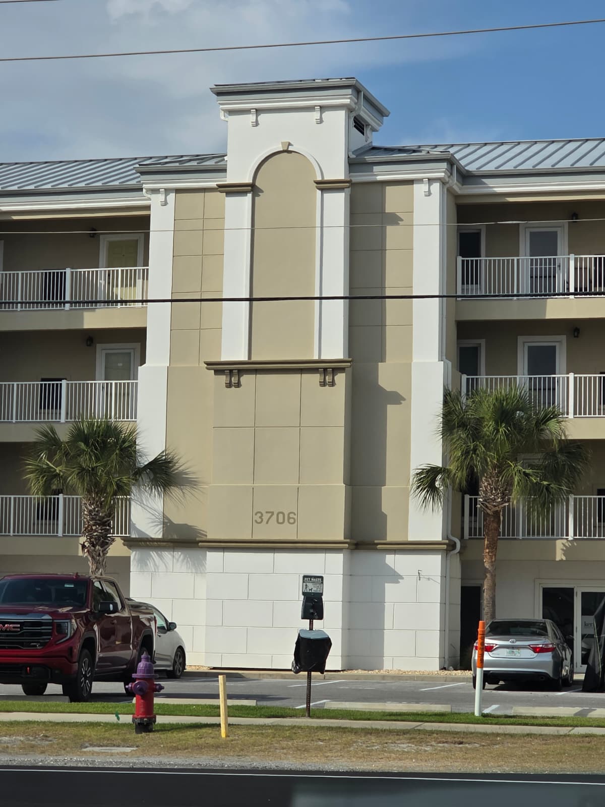 Luxury coastal home arched columns