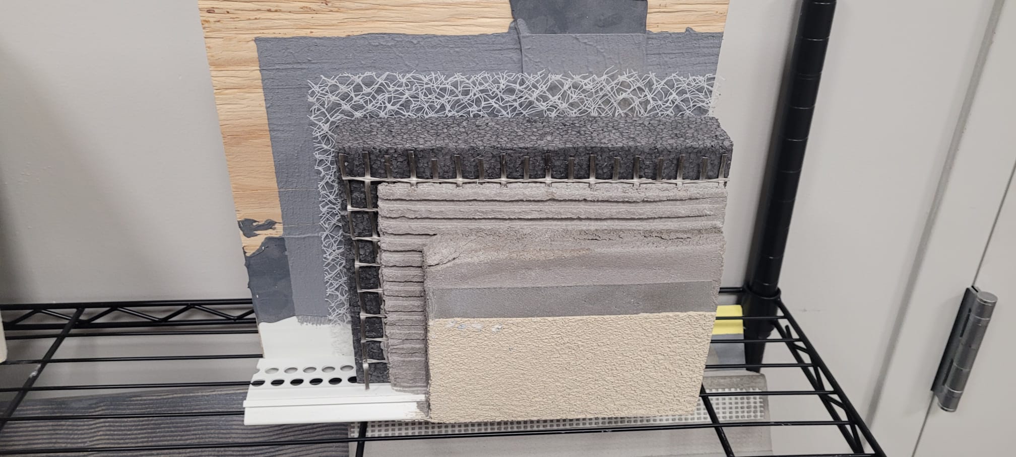 Stucco system sample board
