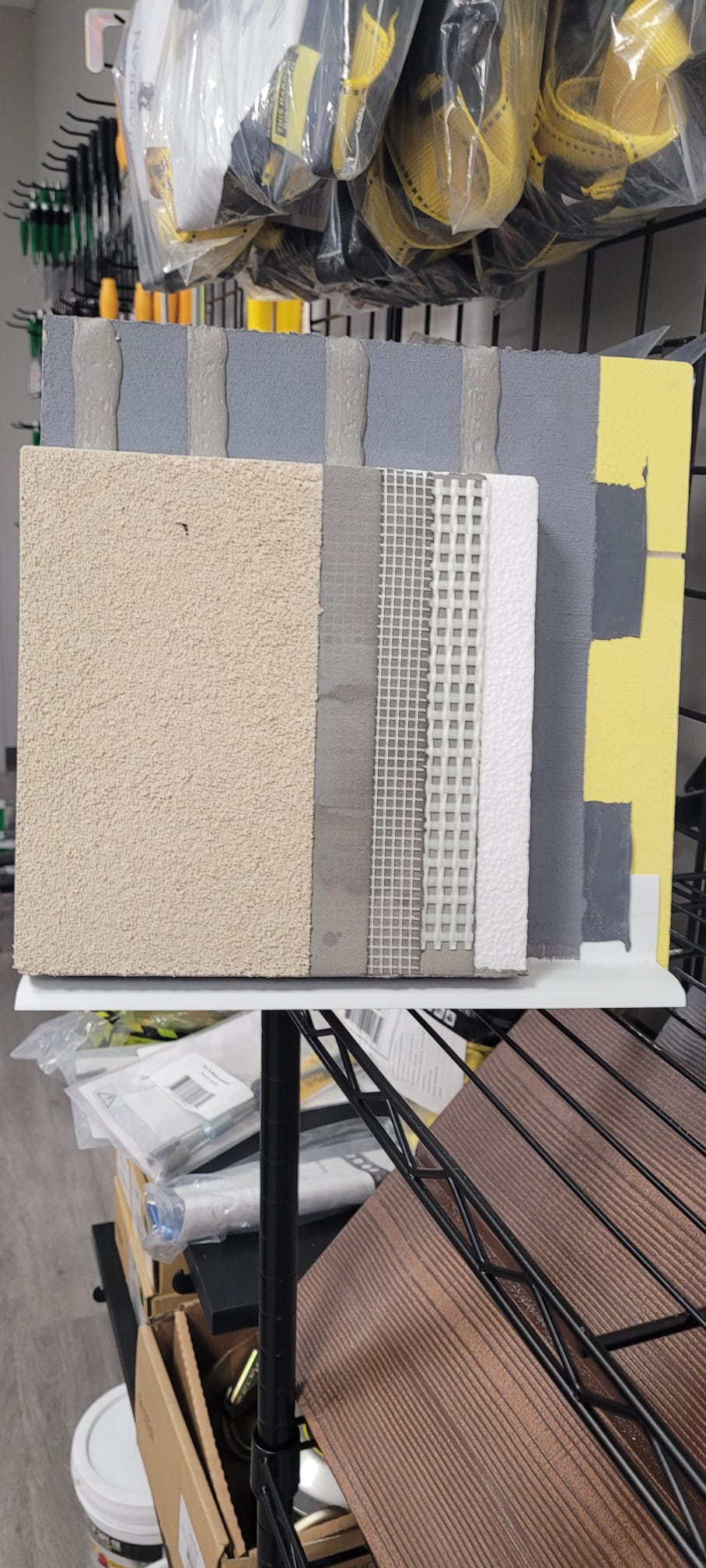 Stucco system sample board