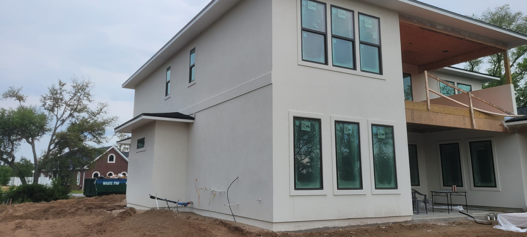 New residential home stucco finish