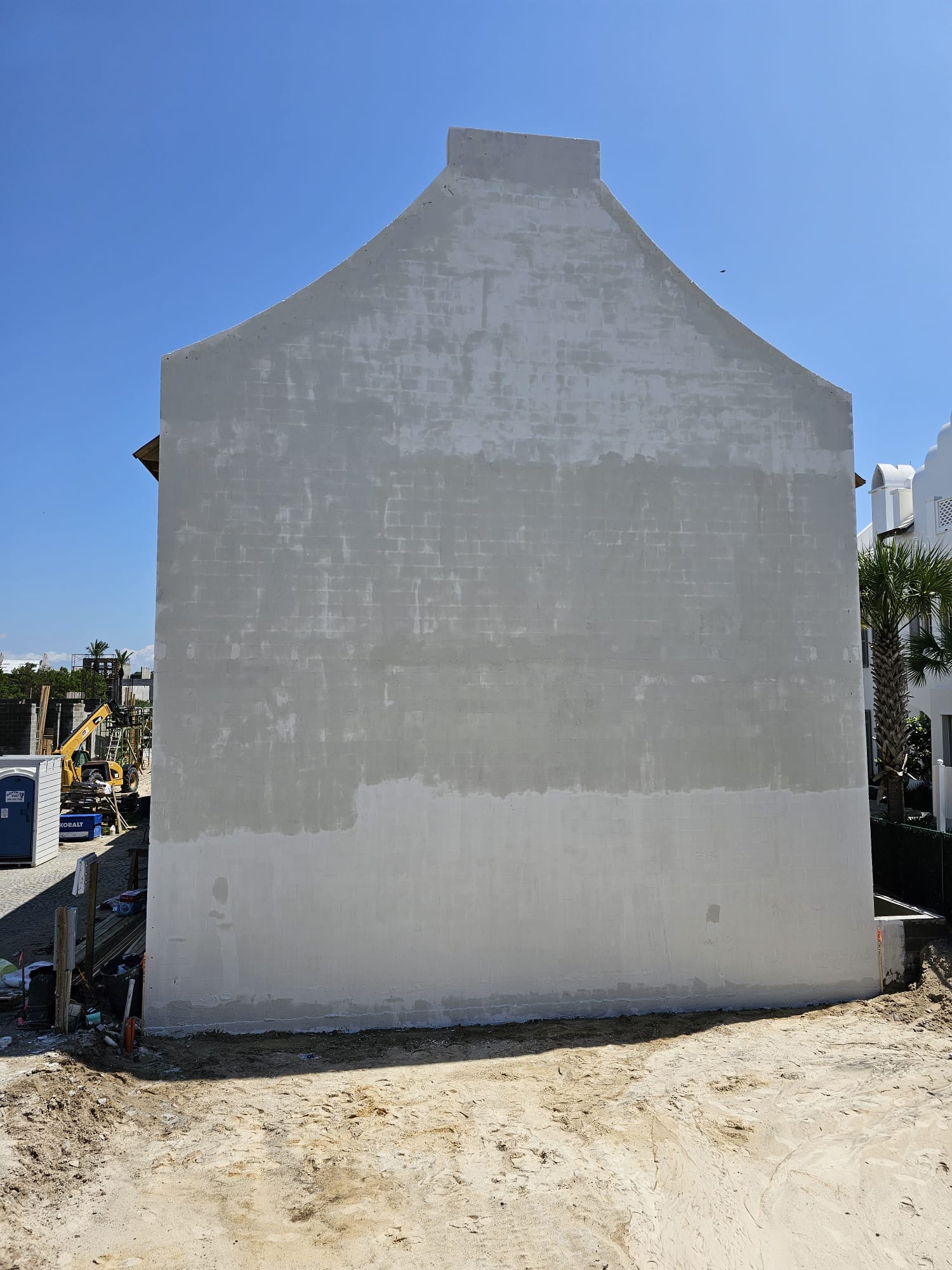 Modern white house construction