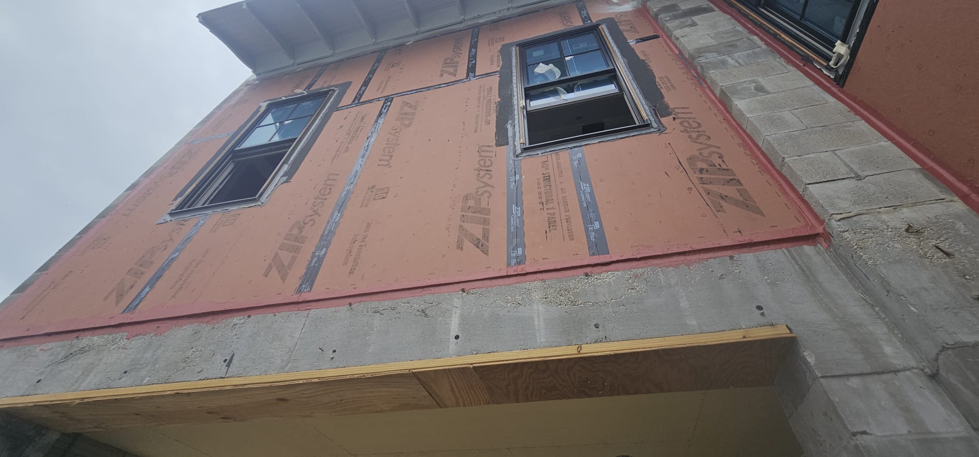 Building exterior under construction