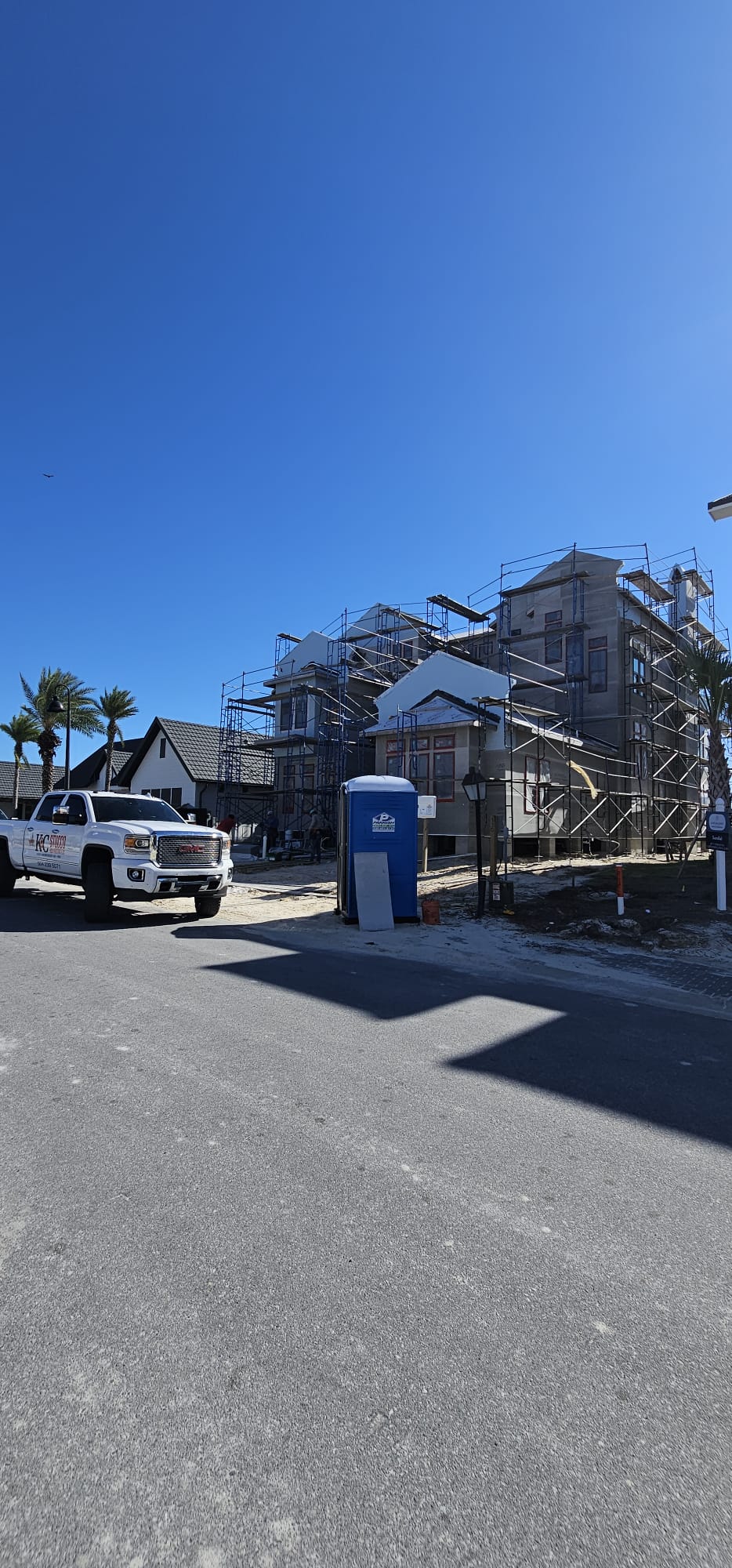 Commercial building construction site