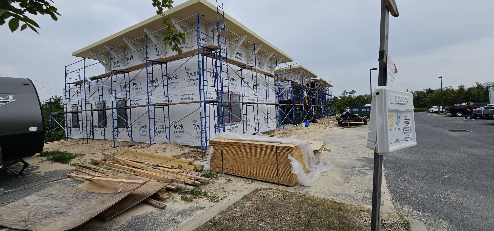 Beach house construction framing